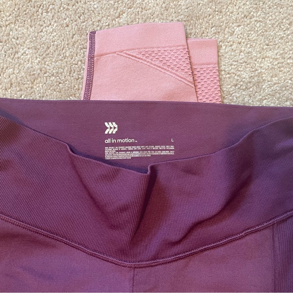 All in Motion Mauve and Blush Ombré leggings
